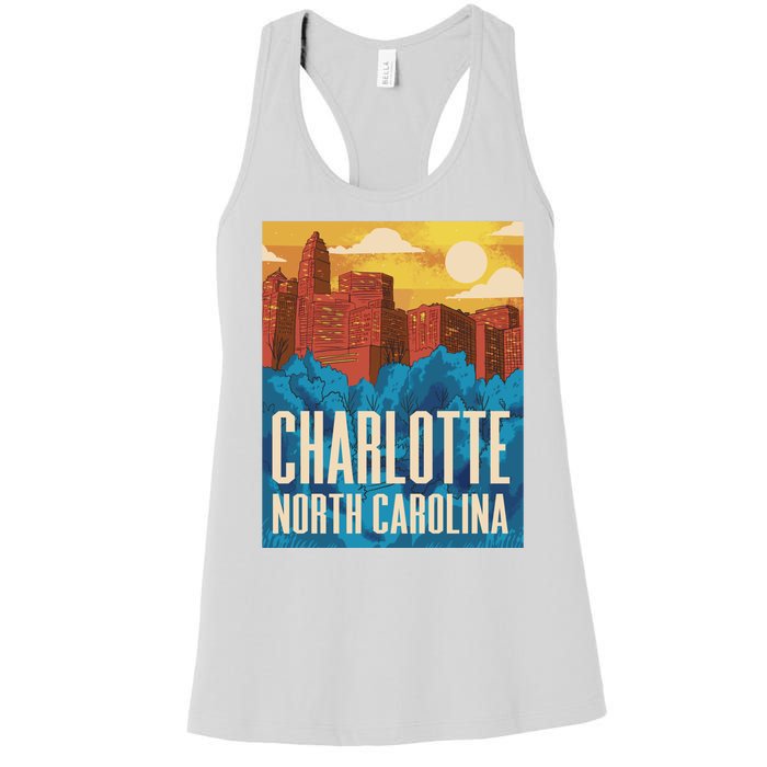 Charlotte North Carolina City Sunset Women's Racerback Tank