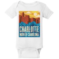 Charlotte North Carolina City Sunset Baby Bodysuit