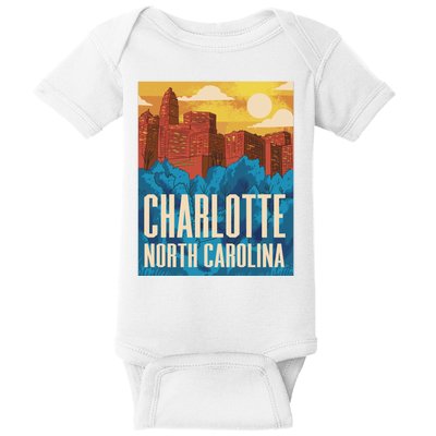 Charlotte North Carolina City Sunset Baby Bodysuit