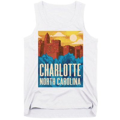 Charlotte North Carolina City Sunset Tank Top