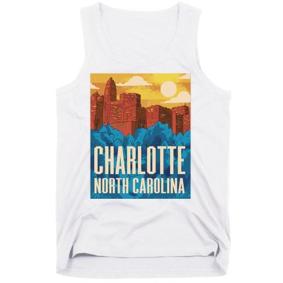 Charlotte North Carolina City Sunset Tank Top