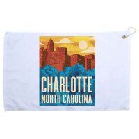 Charlotte North Carolina City Sunset Grommeted Golf Towel