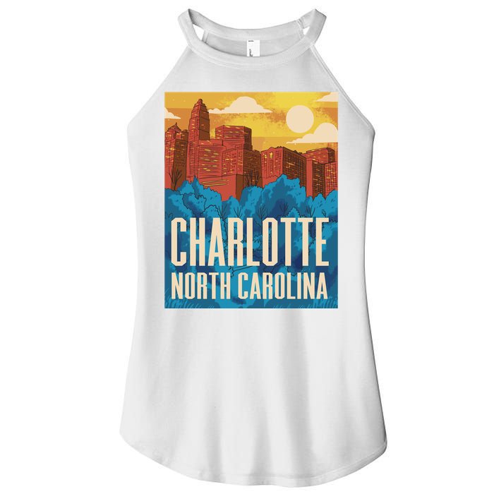 Charlotte North Carolina City Sunset Women's Perfect Tri Rocker Tank