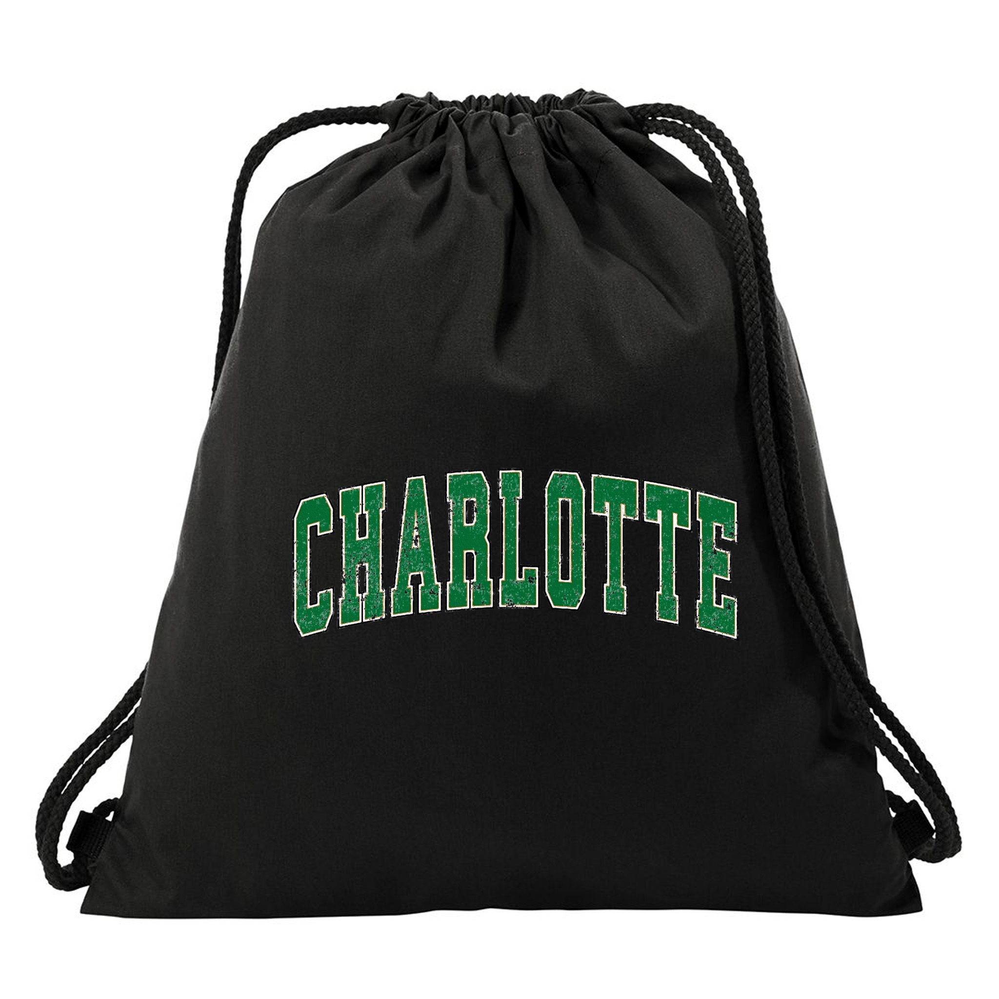 Charlotte North Carolina Nc Vintage Athletic Sports Drawstring Bag