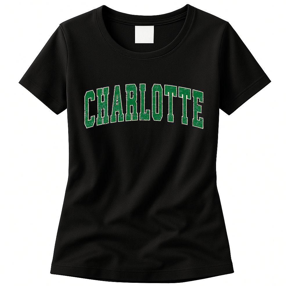 Charlotte North Carolina Nc Vintage Athletic Sports Womens T-Shirt