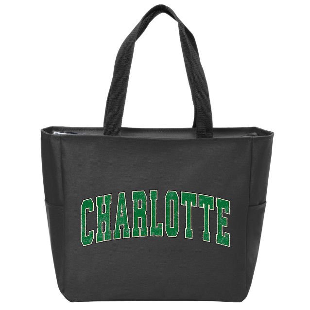 Charlotte North Carolina Nc Vintage Athletic Sports Zip Tote Bag