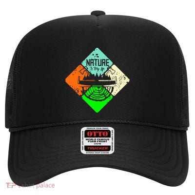 Colorful Nature High Crown Mesh Back Trucker Hat