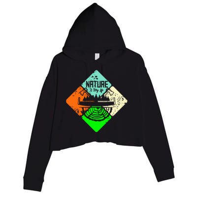 Colorful Nature Crop Fleece Hoodie