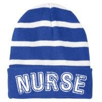 Cute Nurse Cute Gift Will Bee There For You Funny Gift For Rn And Lpn Cute Gift Striped Beanie with Solid Band