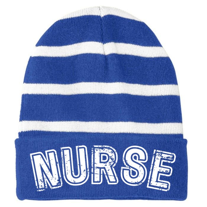 Cute Nurse Cute Gift Will Bee There For You Funny Gift For Rn And Lpn Cute Gift Striped Beanie with Solid Band