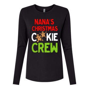 Cute Nana's Christmas Cookie Crew for Grand and Families  Womens Cotton Relaxed Long Sleeve T-Shirt