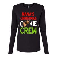 Cute Nana's Christmas Cookie Crew for Grand and Families  Womens Cotton Relaxed Long Sleeve T-Shirt