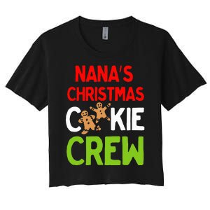 Cute Nana's Christmas Cookie Crew for Grand and Families  Women's Crop Top Tee