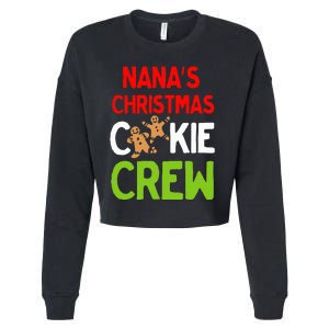 Cute Nana's Christmas Cookie Crew for Grand and Families  Cropped Pullover Crew