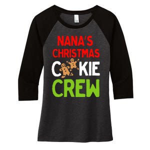 Cute Nana's Christmas Cookie Crew for Grand and Families  Women's Tri-Blend 3/4-Sleeve Raglan Shirt