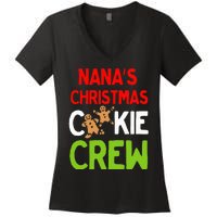 Cute Nana's Christmas Cookie Crew for Grand and Families  Women's V-Neck T-Shirt