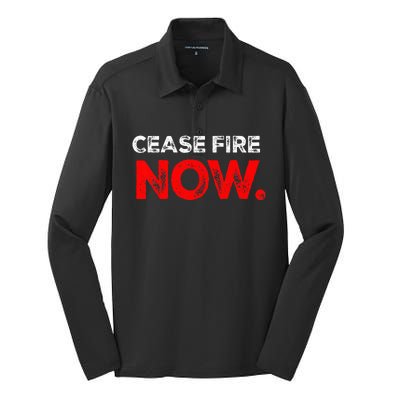 Ceasefire NOW Silk Touch Performance Long Sleeve Polo