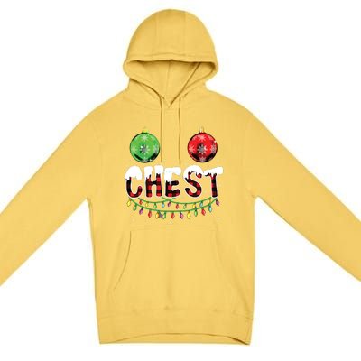 Chest Nuts Christmas Funny Matching Couple Chestnuts Premium Pullover Hoodie