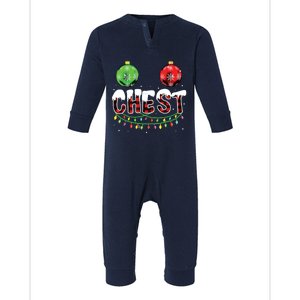 Chest Nuts Christmas Funny Matching Couple Chestnuts Infant Fleece One Piece