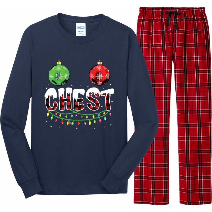 Chest Nuts Christmas Funny Matching Couple Chestnuts Long Sleeve Pajama Set