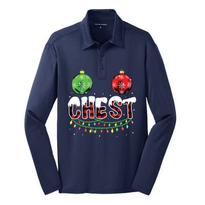 Chest Nuts Christmas Funny Matching Couple Chestnuts Silk Touch Performance Long Sleeve Polo