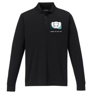 Hilarious Sleepy Lazy Cat Performance Long Sleeve Polo