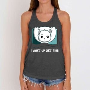 Hilarious Sleepy Lazy Cat Women's Knotted Racerback Tank