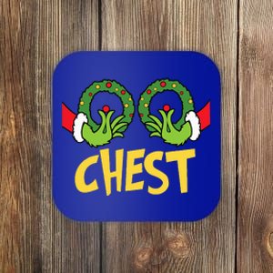 Chest Nuts Christmas Funny Matching Couple Chest Nuts  Coaster