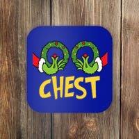 Chest Nuts Christmas Funny Matching Couple Chest Nuts  Coaster