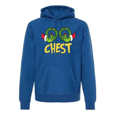 Chest Nuts Christmas Funny Matching Couple Chest Nuts  Premium Hoodie