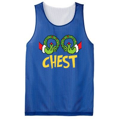 Chest Nuts Christmas Funny Matching Couple Chest Nuts  Mesh Reversible Basketball Jersey Tank