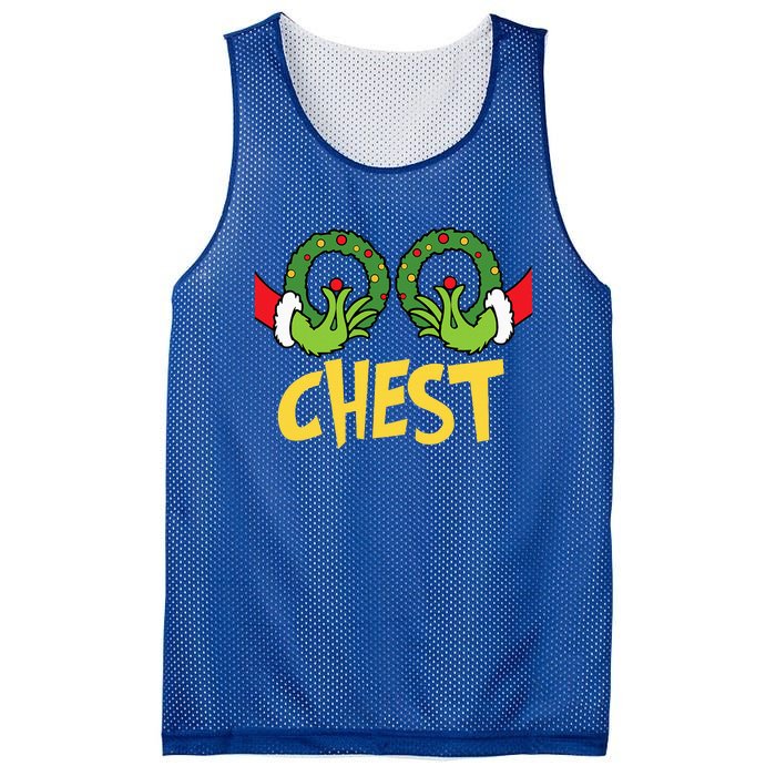 Chest Nuts Christmas Funny Matching Couple Chest Nuts  Mesh Reversible Basketball Jersey Tank