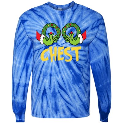 Chest Nuts Christmas Funny Matching Couple Chest Nuts  Tie-Dye Long Sleeve Shirt