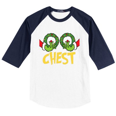 Chest Nuts Christmas Funny Matching Couple Chest Nuts  Baseball Sleeve Shirt