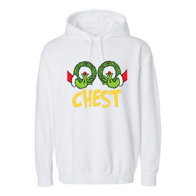 Chest Nuts Christmas Funny Matching Couple Chest Nuts  Garment-Dyed Fleece Hoodie