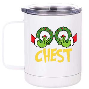 Chest Nuts Christmas Funny Matching Couple Chest Nuts  12 oz Stainless Steel Tumbler Cup