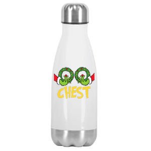 Chest Nuts Christmas Funny Matching Couple Chest Nuts  Stainless Steel Insulated Water Bottle