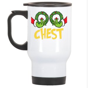 Chest Nuts Christmas Funny Matching Couple Chest Nuts  Stainless Steel Travel Mug