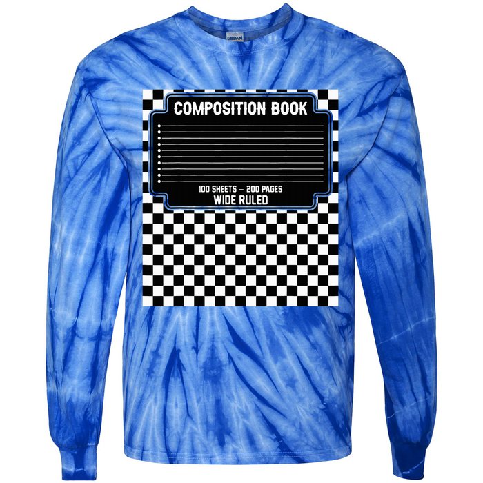 Composition Notebook Costume Fun Matching Halloween Costume Tie-Dye Long Sleeve Shirt