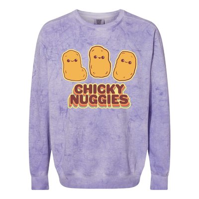 Chicky Nuggies Cute Retro Kawaii Chicken Nuggets Nuggs Meme Colorblast Crewneck Sweatshirt