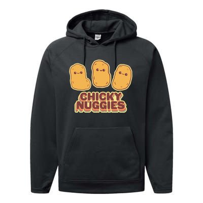 Chicky Nuggies Cute Retro Kawaii Chicken Nuggets Nuggs Meme Performance Fleece Hoodie