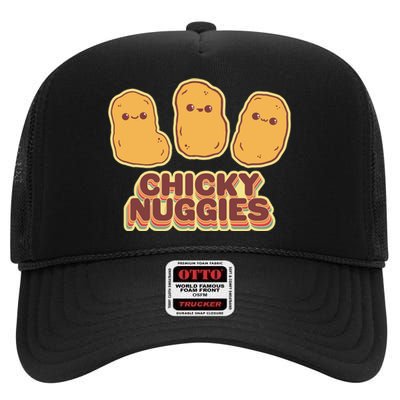 Chicky Nuggies Cute Retro Kawaii Chicken Nuggets Nuggs Meme High Crown Mesh Back Trucker Hat