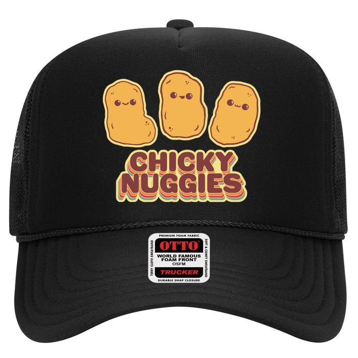 Chicky Nuggies Cute Retro Kawaii Chicken Nuggets Nuggs Meme High Crown Mesh Back Trucker Hat