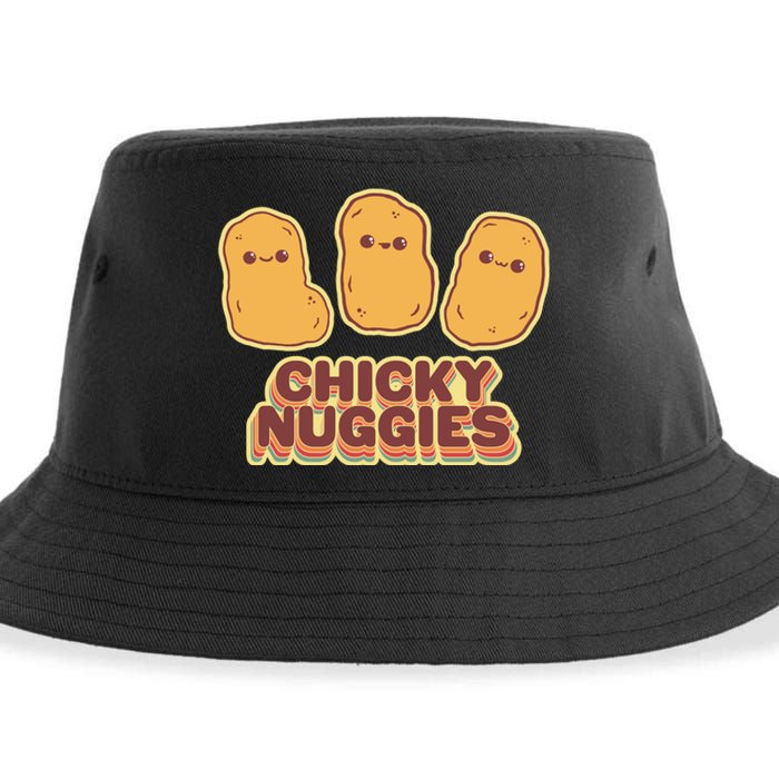 Chicky Nuggies Cute Retro Kawaii Chicken Nuggets Nuggs Meme Sustainable Bucket Hat