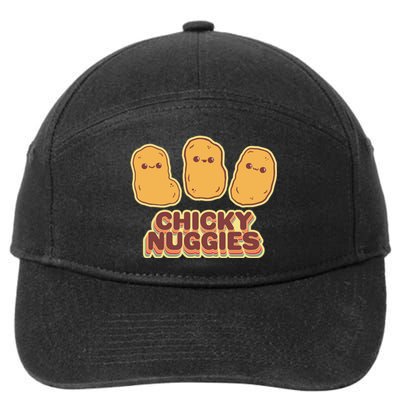 Chicky Nuggies Cute Retro Kawaii Chicken Nuggets Nuggs Meme 7-Panel Snapback Hat