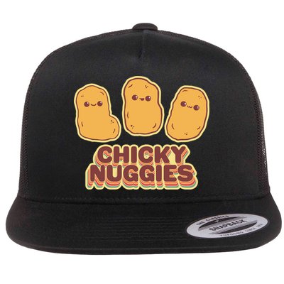 Chicky Nuggies Cute Retro Kawaii Chicken Nuggets Nuggs Meme Flatbill Hat