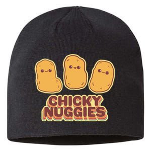 Chicky Nuggies Cute Retro Kawaii Chicken Nuggets Nuggs Meme Sustainable Beanie