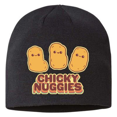 Chicky Nuggies Cute Retro Kawaii Chicken Nuggets Nuggs Meme Sustainable Beanie