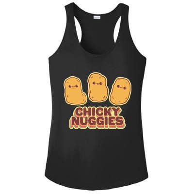 Chicky Nuggies Cute Retro Kawaii Chicken Nuggets Nuggs Meme Ladies PosiCharge Competitor Racerback Tank