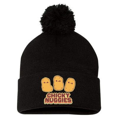 Chicky Nuggies Cute Retro Kawaii Chicken Nuggets Nuggs Meme Pom Pom 12in Knit Beanie